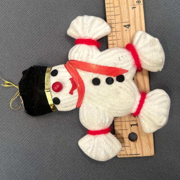 VTG 60s Flocked Felt Christmas Ornaments Retro Holiday Kitschy Whimsy Nostalgic - Picture 15 of 16